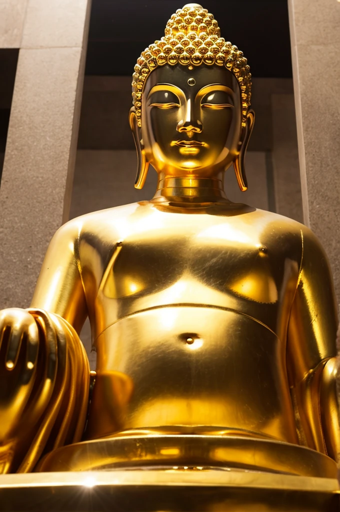 Great Buddha, gold, upper body, clear face