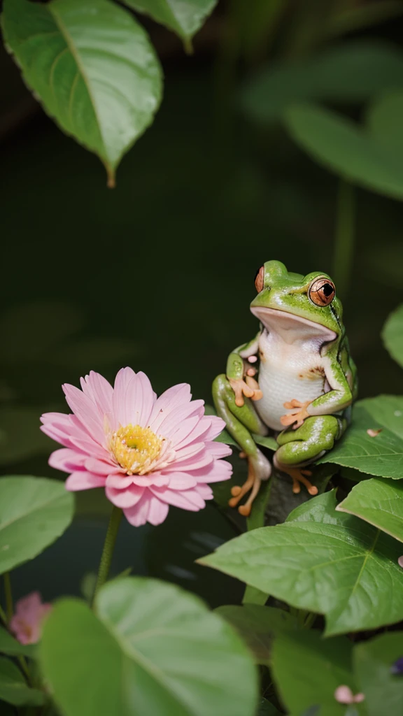 there is a frog,wearing a flower on head,sitting in the grass, cute frog, mobile phone wallpaper, beautiful wallpaper, beautiful imobile phone wallpaper, Beautiful flowers, beautiful frog, hd mobile phone wallpaper, Lovely digital painting, Yu Zhiding, Amazing wallpapers, High quality wallpaper, Pink flowers, beautiful nature, mobile phone wallpaper, mobile phone wallpaper hd, imobile phone wallpaper