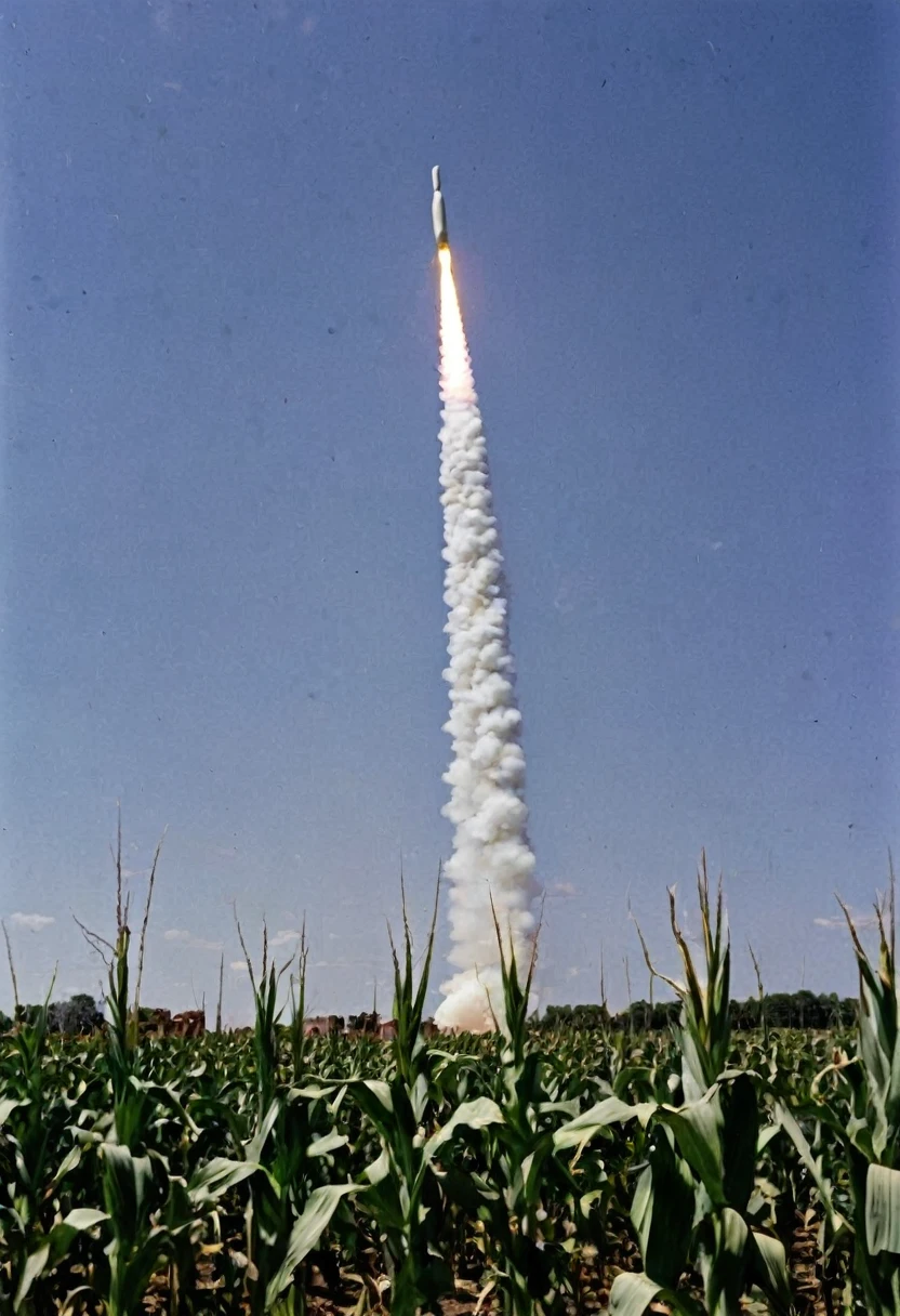 A young corn rocket was launched to intercept the intercontinental ballistic corn that had flown over the city.