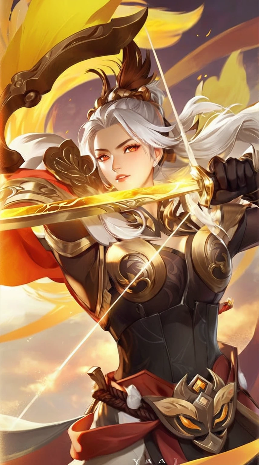 a close up of a woman with a sword and armor, inspired by Huang Shen, inspired by Yang Jin, heise jinyao, keqing from genshin impact, xianxia hero, zhongli from genshin impact, inspired by Pu Hua, sun wukong, inspired by Li Kan, loong, mobile legends, bian lian, by Yang J