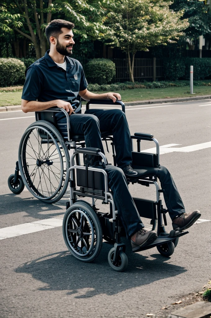 Person escaping in a wheelchair