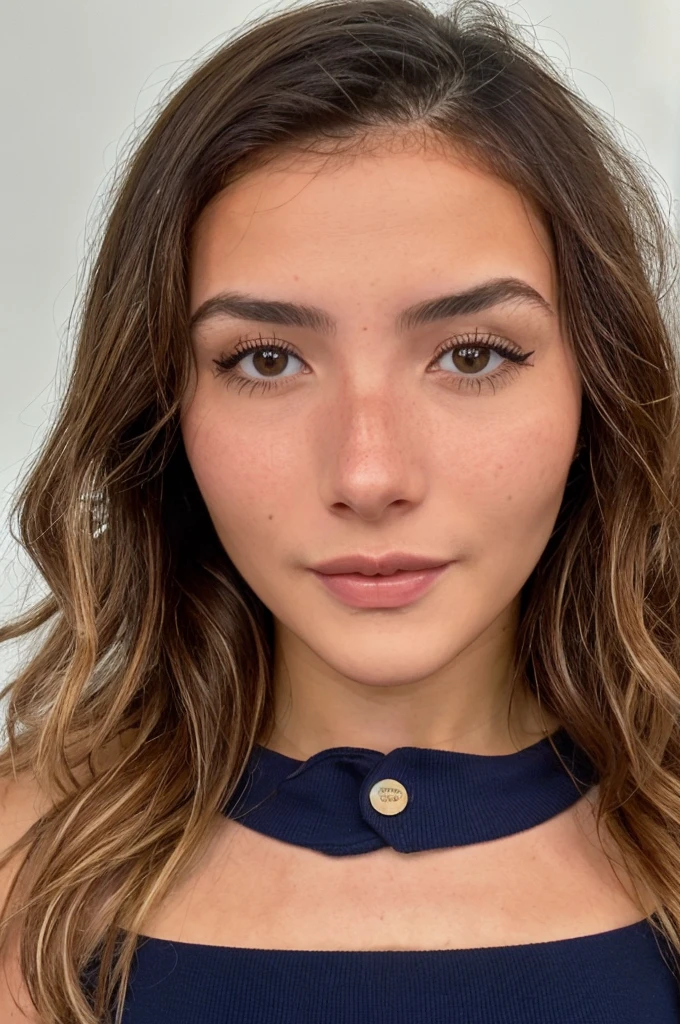 Andrea baptise, Photographier, une femme portant un costume et une cravate une jeune femme colombienne de 21 ans magnifique, jetée de Santa Monica, éclairage vif, (regarder le spectateur, photo de face:1.2)