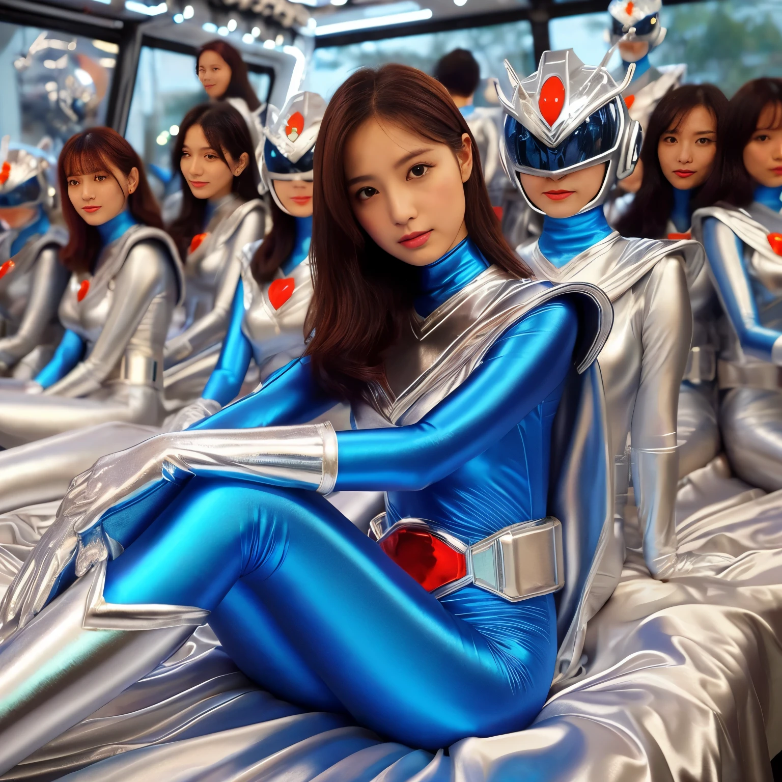 best image quality、Super high resolution、(realism:1.4)、Korean beauty star、The most beautiful KPOP star、horny face、Horny Korean makeup、erotic expression、A body that makes you want to touch it、erotic photos、((Realistic shiny satin fabric texture、High-gloss stretch satin fabric that is smooth and smooth to the touch.、The drape of the curved part of the shiny satin fabric、strong shiny costume、The smooth and beautiful quality and luster of the costumes、A shiny costume made of high-quality satin fabric with high density.、Smooth to the touch oil light liang ultra-class battleship skin coat COS、Super SentaiWomen&HeroineSuit、Texture of costumes that satin fetishists respond to、Thin, glossy stretch satin fabric)),8K photo quality
