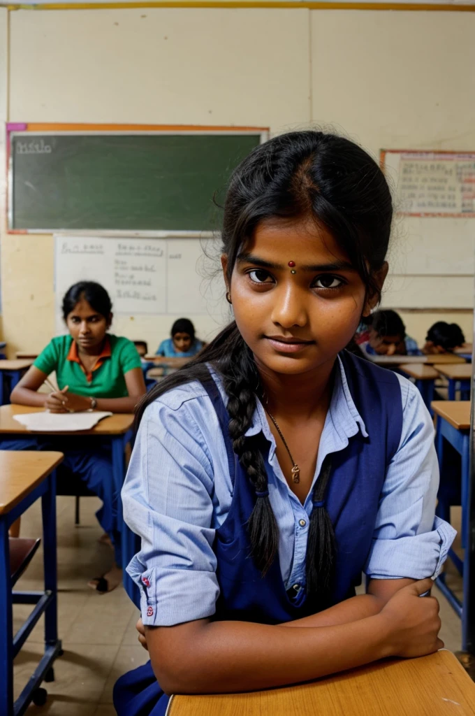 Indian poor students image in the classroom