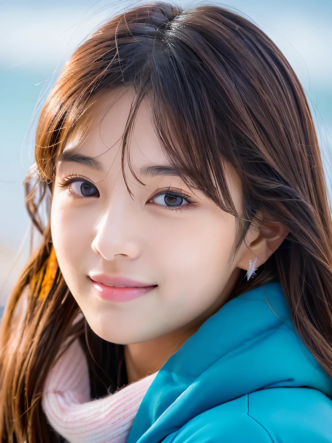 highest quality, masterpiece, Ultra-high resolution, (Realistic:1.4), RAW Photos, Completely naked, The most famous Japanese idols are having a great time on the winter beach, all teenagers, (Variety of faces, Very cute face, Very beautiful face, Very childish face, Very sexy face), They all have such beautiful big eyes, very beautiful colorful hair, All the skins are very beautiful, Very beautiful long eyelashes, Very beautiful lips, 