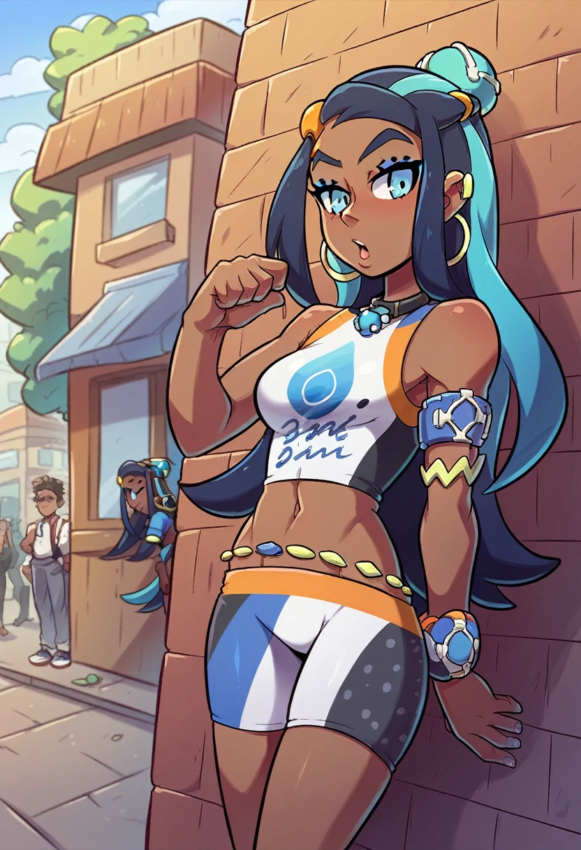 pokemon trainer Nessa dressed like a prostitute