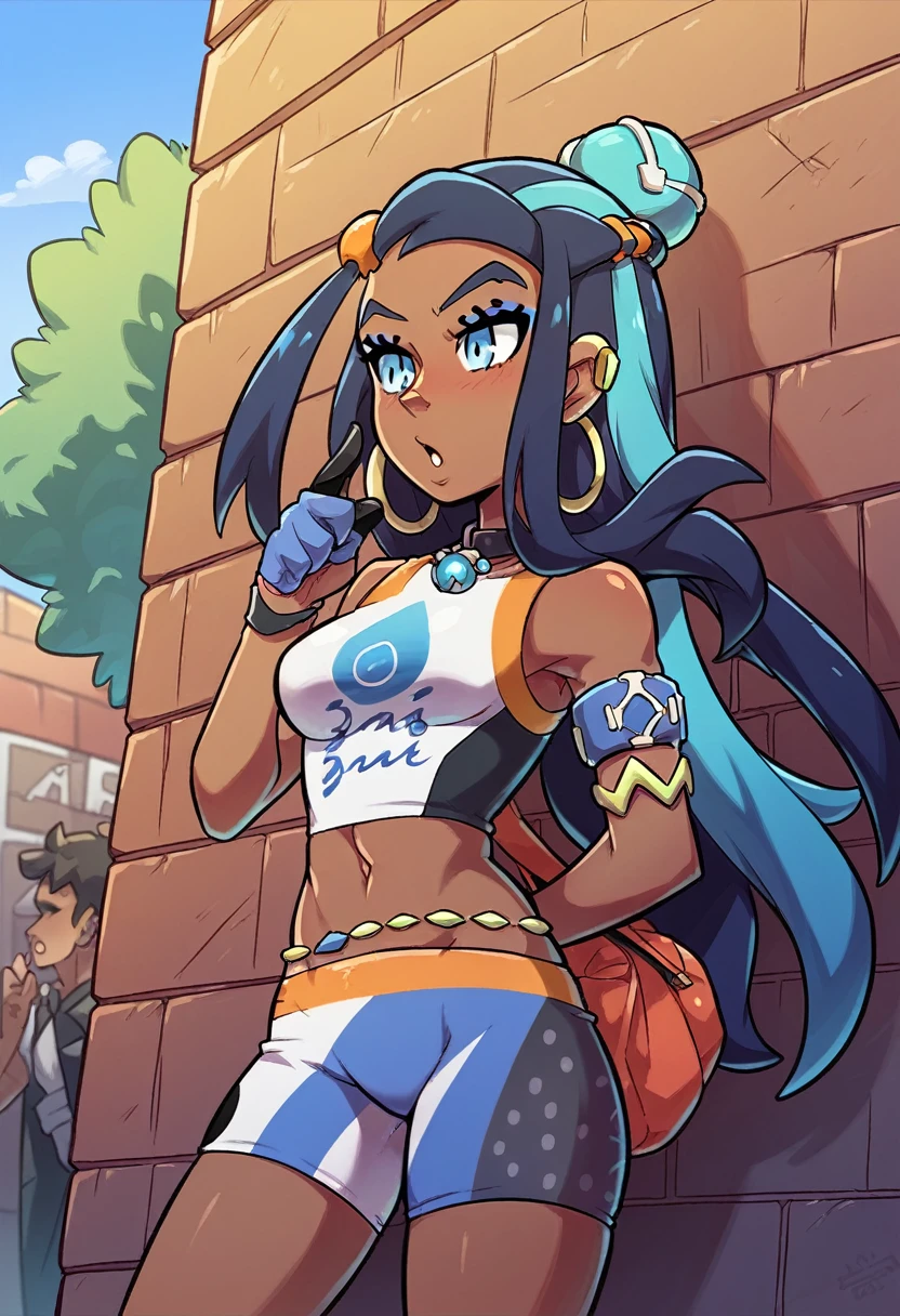 pokemon trainer Nessa dressed like a prostitute