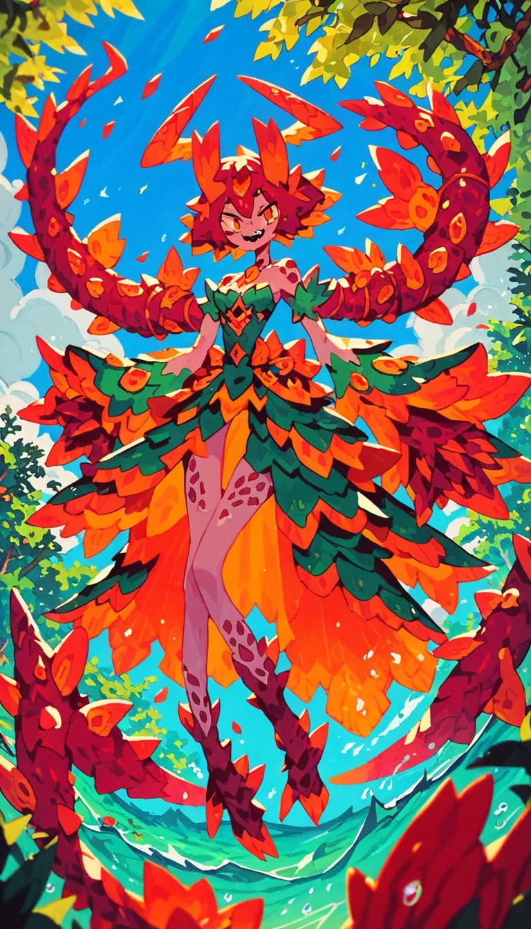 Best quality, Super detailed illustration, Warm colors, perfect lighting, perfect detail ,Cute sea monster girl