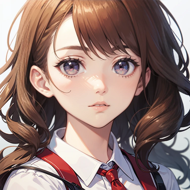 Hoshino Ai, illustration, Drawing, look at the viewer, pair, White Male, brown hair and beard, woman with red and curly hair, bronze, top quality, A high resolution.