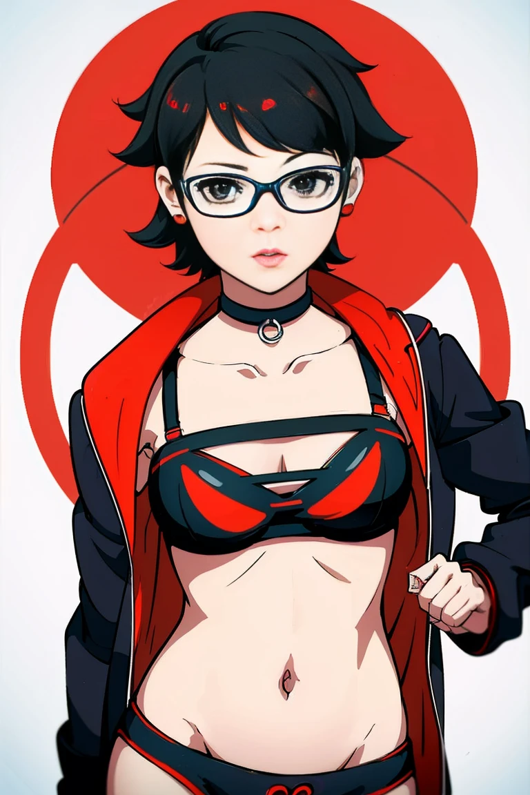 anime girl ((((mini bra)))), persona 5 art style wlop, style artgerm, extremely detailed artgerm, ! dream artgerm, ig model | artgerm, female protagonist 👀 :8, realistic anime 3 d style, artgerm portrait, anime styled 3d, realistic anime artstyle ((( same  pose showing belly)))(((naked)))((((no jacket)))