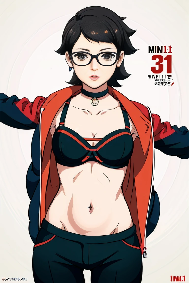 anime girl ((((mini bra)))), persona 5 art style wlop, style artgerm, extremely detailed artgerm, ! dream artgerm, ig model | artgerm, female protagonist 👀 :8, realistic anime 3 d style, artgerm portrait, anime styled 3d, realistic anime artstyle ((( same  pose showing belly)))(((naked)))((((no jacket)))