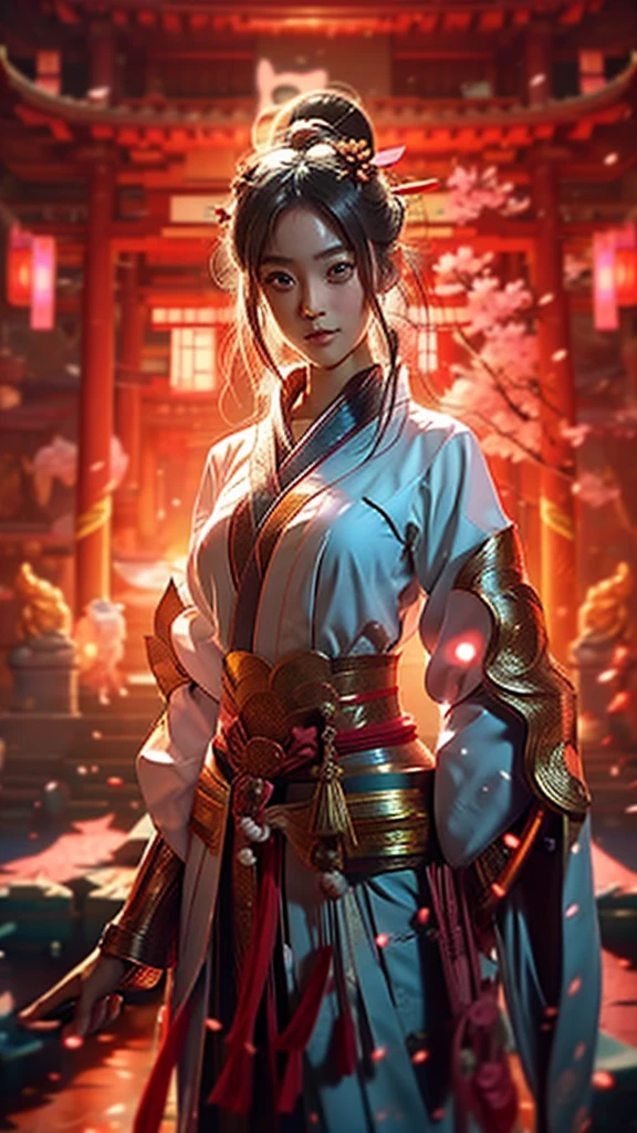 Certainly! Here's an English prompt for creating the desired image:

---

Create an image of the Japanese goddess Konohanasakuya-hime, showcasing her beauty with clear, flawless skin as seen in the reference photo. She should be facing forward, with hands clasped in prayer, eyes wide open, and smiling brightly. The background should be a luxurious blend of pink cherry blossoms and gold accents, emphasizing her elegance and grace.

---

This should guide the artist in creating the image you're envisioning.