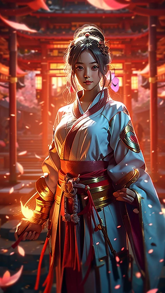 Certainly! Here's an English prompt for creating the desired image:
---
Create an image of the Japanese goddess Konohanasakuya-hime, showcasing her beauty with clear, flawless skin as seen in the reference photo. She should be facing forward, with hands clasped in prayer, eyes wide open, and smiling brightly. The background should be a luxurious blend of pink cherry blossoms and gold accents, emphasizing her elegance and grace.
---
This should guide the artist in creating the image you're envisioning.