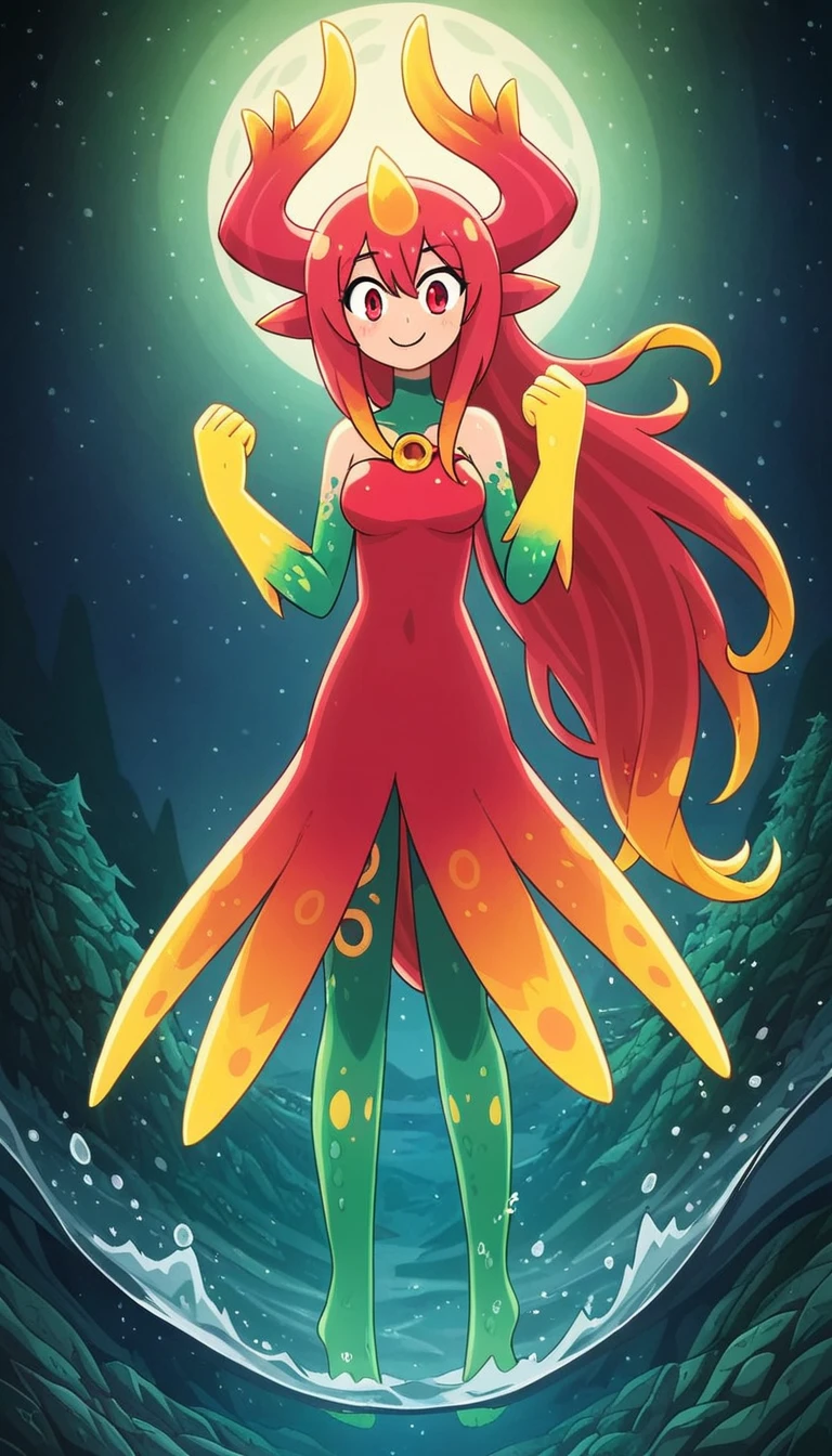 Best quality, Super detailed illustration, Warm colors, perfect lighting, perfect detail ,Cute sea monster girl