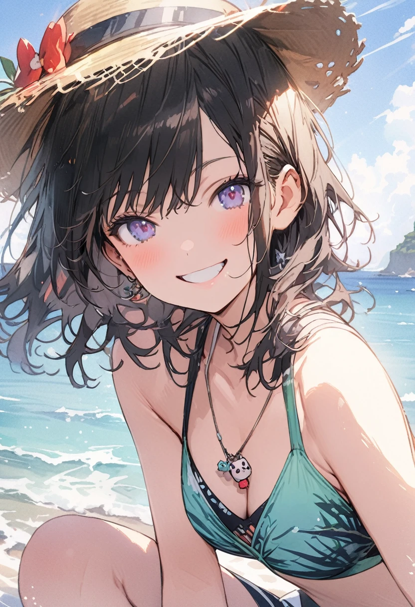 (masterpiece, Highest quality, Very detailed, Absurd:1.3), (One girl, cute, Charm, Beautiful face in every detail:1.3), (Swimwear, smile, diving:1.3) (Great illustrations, Beautiful details, Highest quality, Highest quality, Subtle outline:1.3), watercolor, clear, Beautiful details, (Sea background:1.5), Beautiful views, cute illustration, Anime-style illustrations, The touch is exquisite
