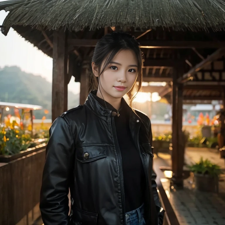 beautiful girl , beautiful girl ,Thai women'warrior, walking at thai วัด, dynamic poses, 3d,Strapless top,ผมหางม้า long hair,float up,)) black eyes,abdominal muscles, plump body, Overflowing breasts, Big nipples overflowing., rift, morning sun, จ้องมองatผู้ชม, (sexy poses), ((face details)), Double eyelids, at'finished., realistic, Masterpiece, Highest quality, lens flare, shade, dynamic poses, 3 d, 8K, 45,000,000,000 pixels, Thai chat set, Strapless top, long hair,black eyes,abdominal muscles, plump body, rounded chest, (digital painting, HDR, high contrast