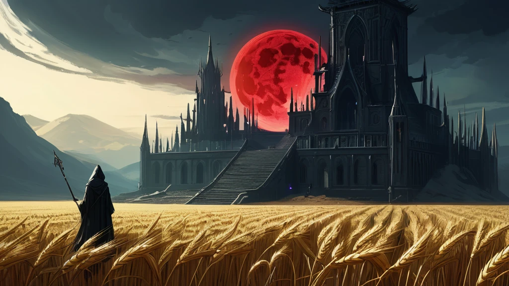 sprawling wheat field, where golden stalks sway in the breeze under the watchful gaze of a blood-red moon, lies a clandestine gathering place—an ancient stone altar adorned with sinister symbols and draped in shadowy veils. Known only to a secretive cult that thrives on whispers of forbidden knowledge and dark rituals, this satanic altar stands as a focal point of arcane power and ominous mystique.

Amidst the tranquil beauty of the wheat field, the altar's presence casts a chilling pall, its stone surfaces etched with glyphs that pulse with faint, malevolent energy. Those who stumble upon it speak of an unsettling aura that permeates the air—an intangible sense of dread that whispers of ancient pacts and unholy offerings made under the moon's baleful glow.

As rumors of strange occurrences and mysterious disappearances spread through the nearby village, a courageous investigator or a determined seeker of truth ventures into the wheat field. Drawn by curiosity or driven by a personal vendetta, they uncover a labyrinthine network of deceit and darkness hidden beneath the idyllic facade.

With each step closer to unraveling the cult's secrets, they confront harrowing trials and twisted revelations that challenge their beliefs and blur the lines between reality and nightmare. Shadows dance eerily across the wheat field as they uncover the cult's intentions—whether it be the summoning of infernal entities or the pursuit of immortality through forbidden rites.

In a race against time and the encroaching darkness, the investigator must confront their deepest fears and navigate a web of deceit and treachery that spans generations. Will they unearth the truth behind the satanic altar's power and put an end to the cult's malevolent influence, or will they become ensnared in a fate darker than they ever imagined possible?