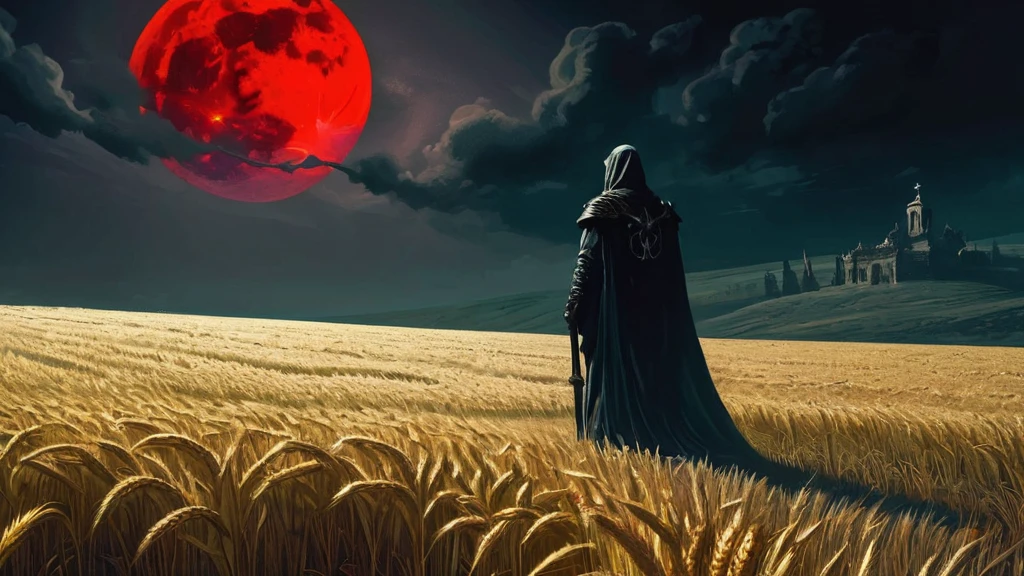 sprawling wheat field, where golden stalks sway in the breeze under the watchful gaze of a blood-red moon, lies a clandestine gathering place—an ancient stone altar adorned with sinister symbols and draped in shadowy veils. Known only to a secretive cult that thrives on whispers of forbidden knowledge and dark rituals, this satanic altar stands as a focal point of arcane power and ominous mystique.
Amidst the tranquil beauty of the wheat field, the altar's presence casts a chilling pall, its stone surfaces etched with glyphs that pulse with faint, malevolent energy. Those who stumble upon it speak of an unsettling aura that permeates the air—an intangible sense of dread that whispers of ancient pacts and unholy offerings made under the moon's baleful glow.
As rumors of strange occurrences and mysterious disappearances spread through the nearby village, a courageous investigator or a determined seeker of truth ventures into the wheat field. Drawn by curiosity or driven by a personal vendetta, they uncover a labyrinthine network of deceit and darkness hidden beneath the idyllic facade.
With each step closer to unraveling the cult's secrets, they confront harrowing trials and twisted revelations that challenge their beliefs and blur the lines between reality and nightmare. Shadows dance eerily across the wheat field as they uncover the cult's intentions—whether it be the summoning of infernal entities or the pursuit of immortality through forbidden rites.
In a race against time and the encroaching darkness, the investigator must confront their deepest fears and navigate a web of deceit and treachery that spans generations. Will they unearth the truth behind the satanic altar's power and put an end to the cult's malevolent influence, or will they become ensnared in a fate darker than they ever imagined possible?