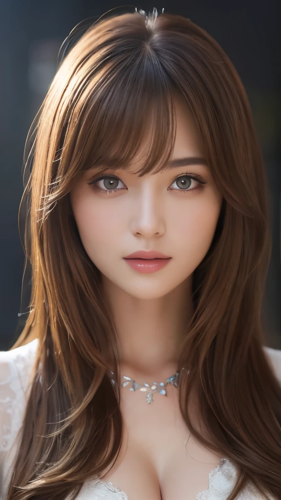 Best quality, 8k, ,Masterpiece :1.3)), facing viewer,((full body1.2)) ,pretty woman, wide shot ,1girl, , , , , brown hair , bangs,ultra-detailed face, highly detailed lips, detailed eyes, double eyelid
