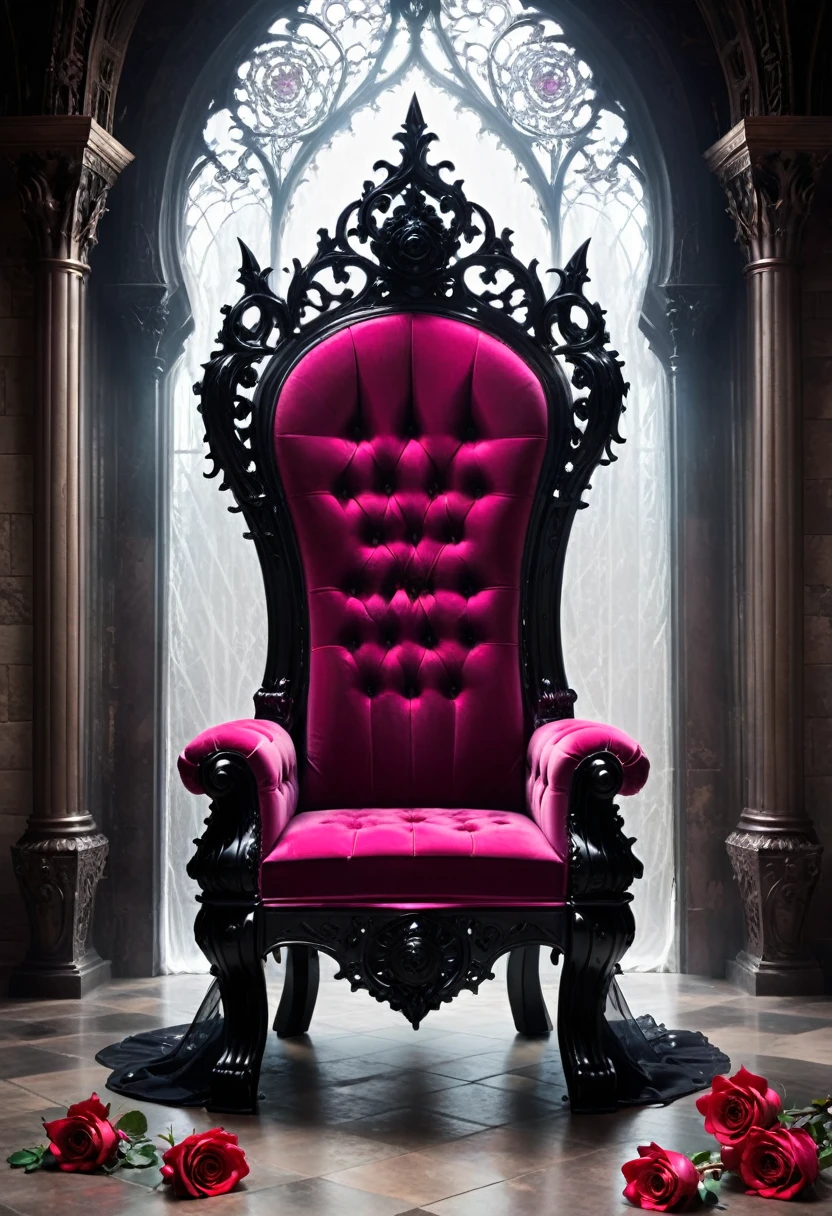 Gothic style:(((throne,transparent))),Rose
