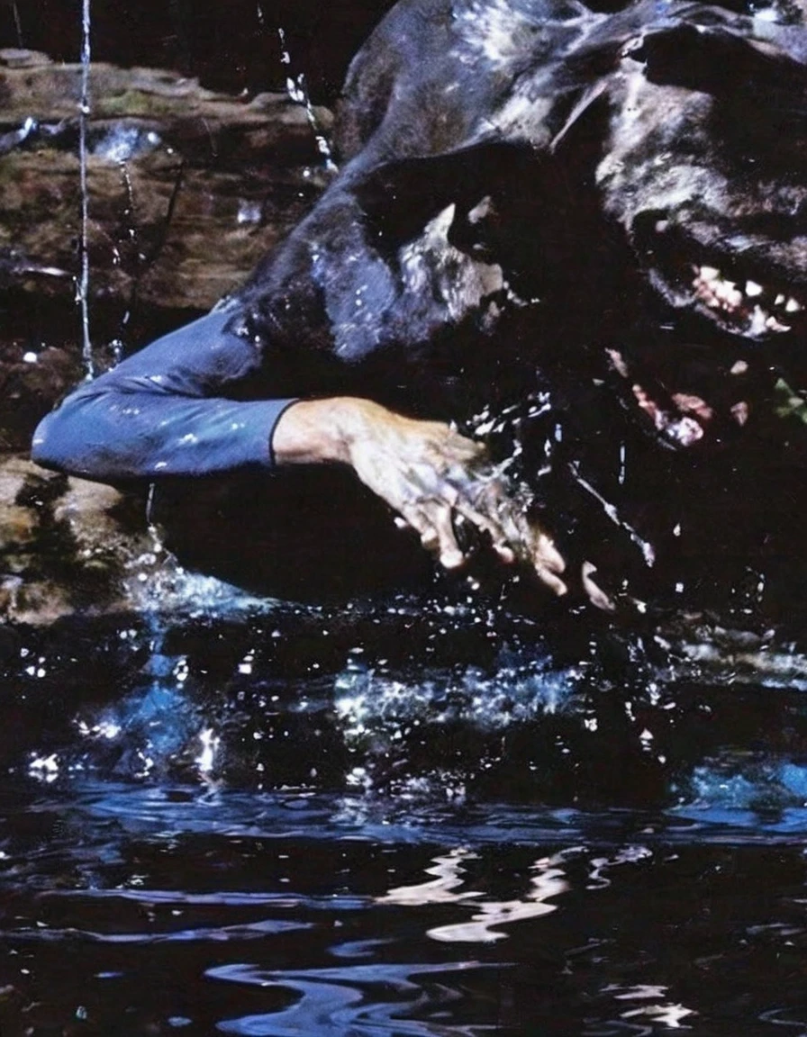 dj playing set in black water