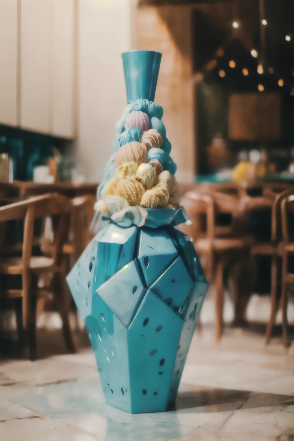 CREATE AN AMAZING ICE CREAM CONE VASE WITH A FUTURISTIC CYBERPUNK LOOK WITH NUDE COLOURING