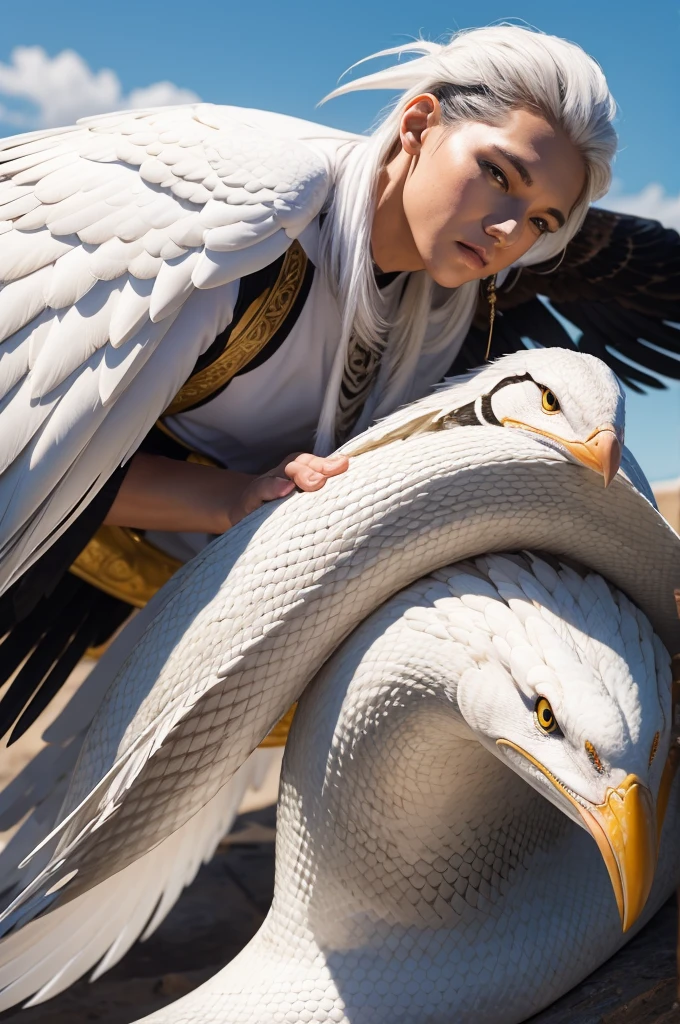 Snake and white hawk together