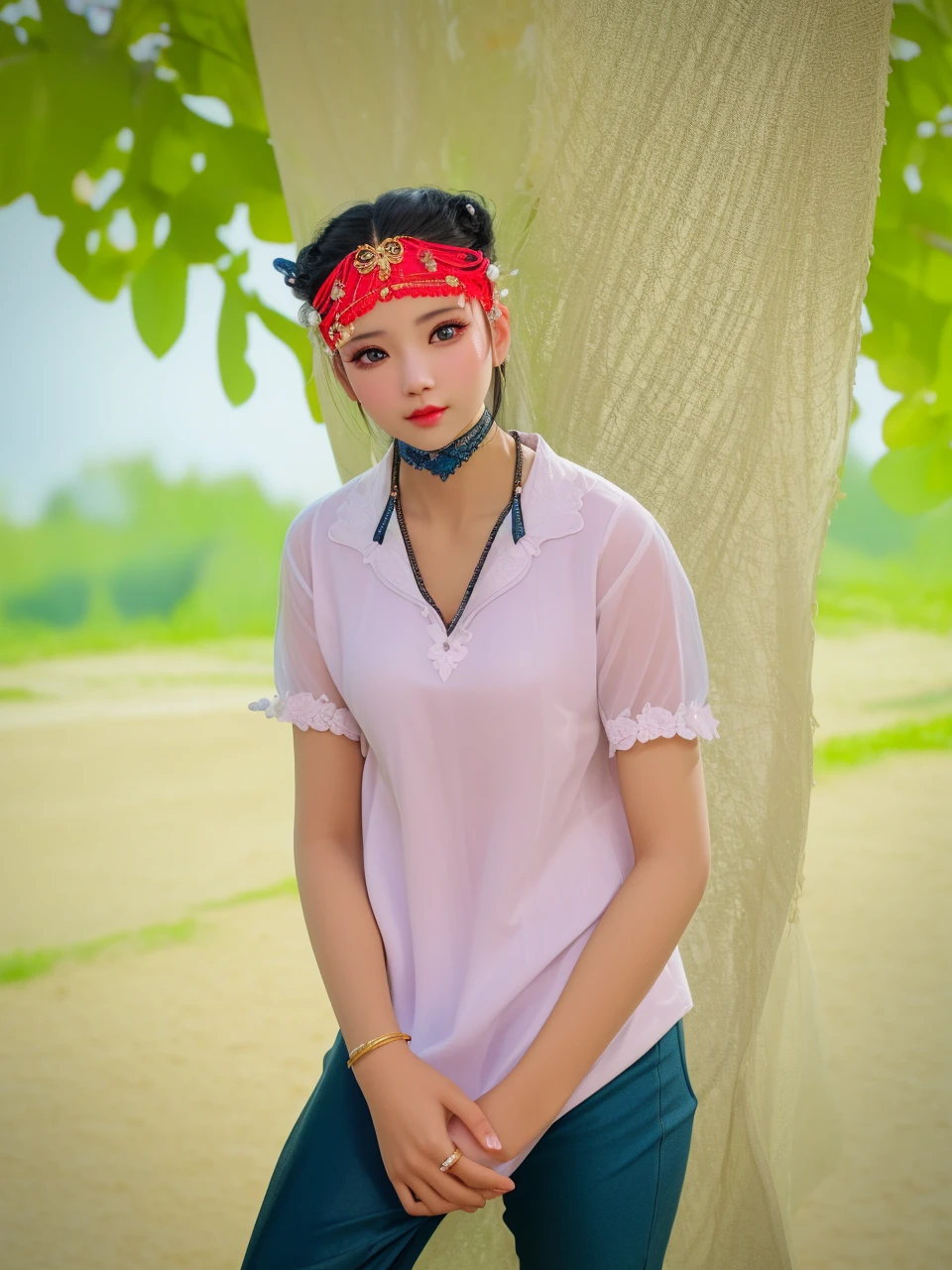 best quality, masterpiece, highres, 1girl,china dress,hair ornament,necklace, jewelry,Beautiful face,upon_body, tyndall effect,photorealistic, dark studio, rim lighting, two tone lighting,(high detailed skin:1.2), 8k uhd, dslr, soft lighting, high quality, volumetric lighting, candid, Photograph, high resolution, 4k, 8k, Bokeh,