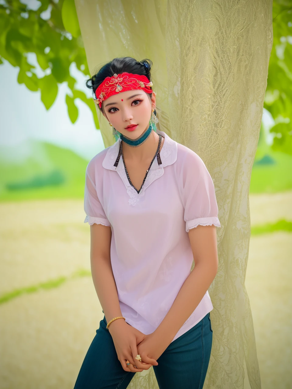 best quality, masterpiece, highres, 1girl,china dress,hair ornament,necklace, jewelry,Beautiful face,upon_body, tyndall effect,photorealistic, dark studio, rim lighting, two tone lighting,(high detailed skin:1.2), 8k uhd, dslr, soft lighting, high quality, volumetric lighting, candid, Photograph, high resolution, 4k, 8k, Bokeh,