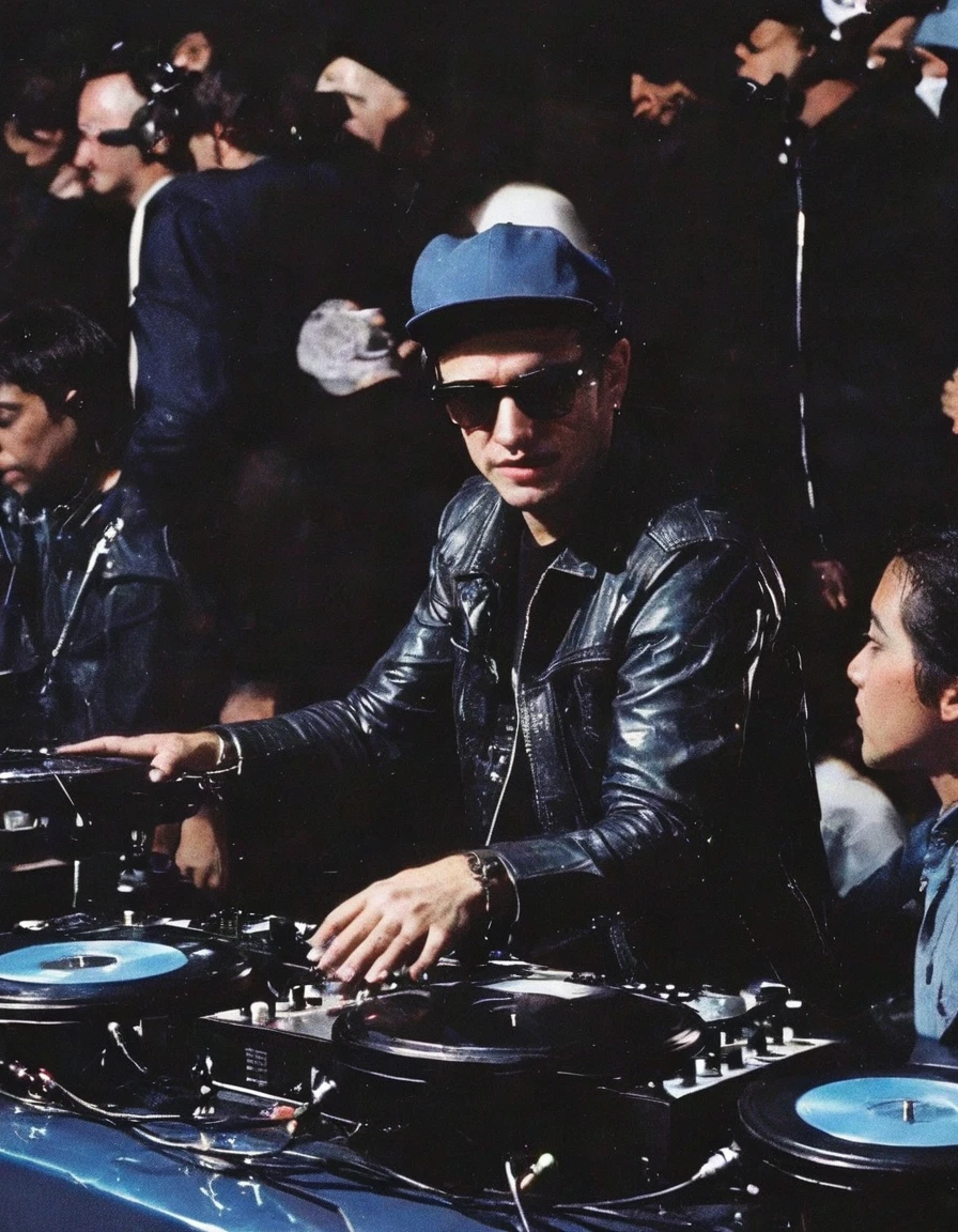 dj playing set in black water