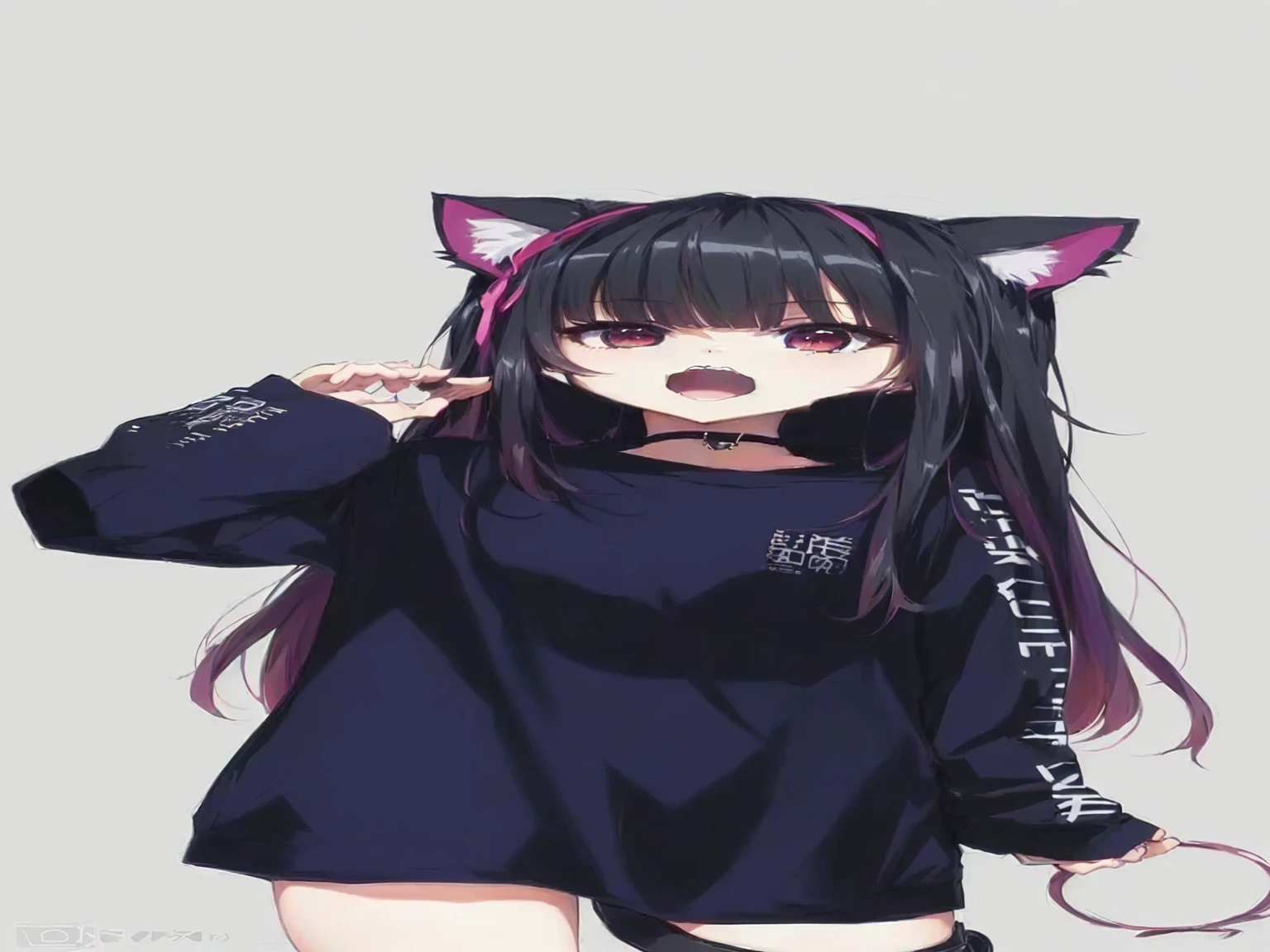 anime girl with cat ears and a black shirt, cute anime catgirl, anime girl with cat ears, cute anime girl, beautiful anime catgirl, anime catgirl, anime moe artstyle, anime visual of a cute girl, very beautiful anime cat girl, an anime girl, (anime girl), anime girl, girl with cat ears, attractive cat girl