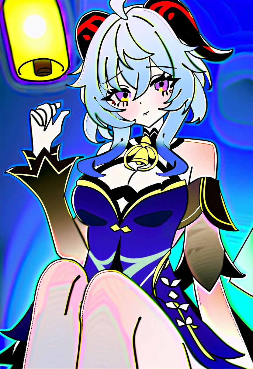 1girl, Ganyu from genshin impact, looking at the viewer, big , lantern rite outfit, UHD