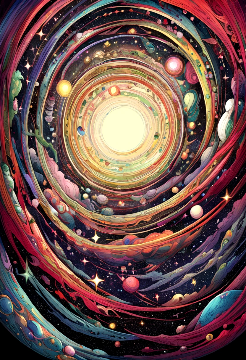 Hayao Miyazaki style,Space landscape