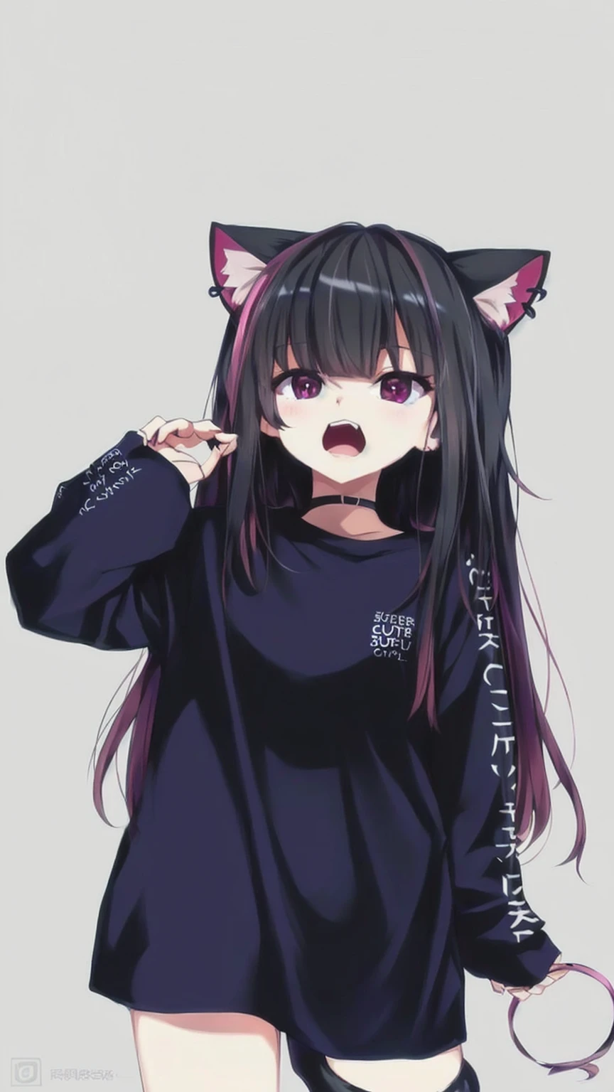 anime girl with cat ears and a black shirt, cute anime catgirl, anime girl with cat ears, cute anime girl, beautiful anime catgirl, anime catgirl, anime moe artstyle, anime visual of a cute girl, very beautiful anime cat girl, an anime girl, (anime girl), anime girl, girl with cat ears, attractive cat girl