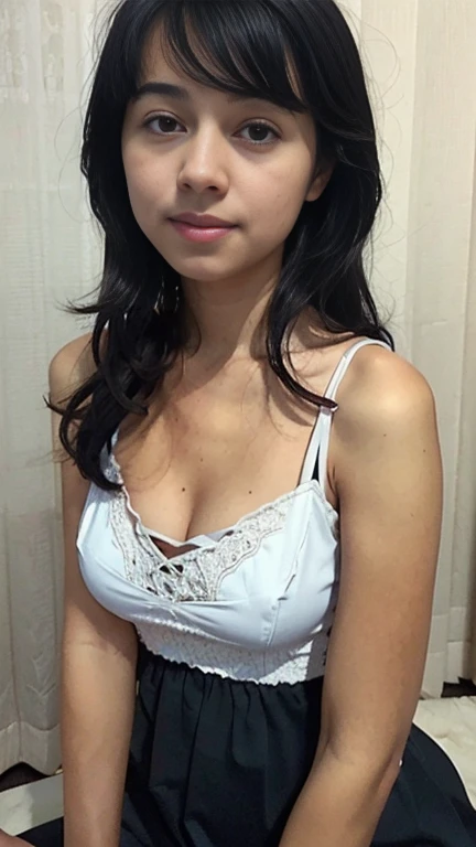 ((One girl)),(RAW photos,best quality),(nostalgia,1980s)),(A girl with a literary touch:1.2),(photorealestic,photograph realistic:1.3),Extremely Delicately Beautiful,Amazing,Fine details, tmasterpiece,Hyper-detailing,A high resolution,Most Best Illustration,Best shadow,complex,depth of fields,1girll,long hair,messy hair,((((low tune,Dark scene,Dim light)))),plumw,cropped shoulders,Crisp chest half exposed,medium tits,Prom Dresses,Advanced coiled hair,((gentlesoftlighting:1.4))),(paleskin:1.4),(smile shy),(Movie Angle),tack sharp focus,volume fog,8K UHD,digital SLR camera,high qulity,(filmgrain:1.4),Fuji XT3,(looking at viewert)