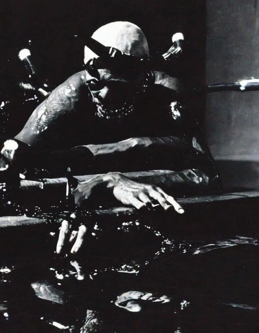 dj playing set in black water