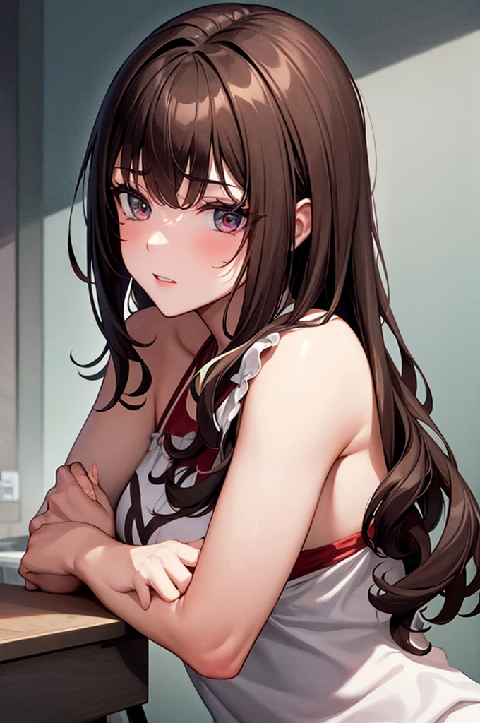 Caucasian girl with dark brown curly hair, Betrayed