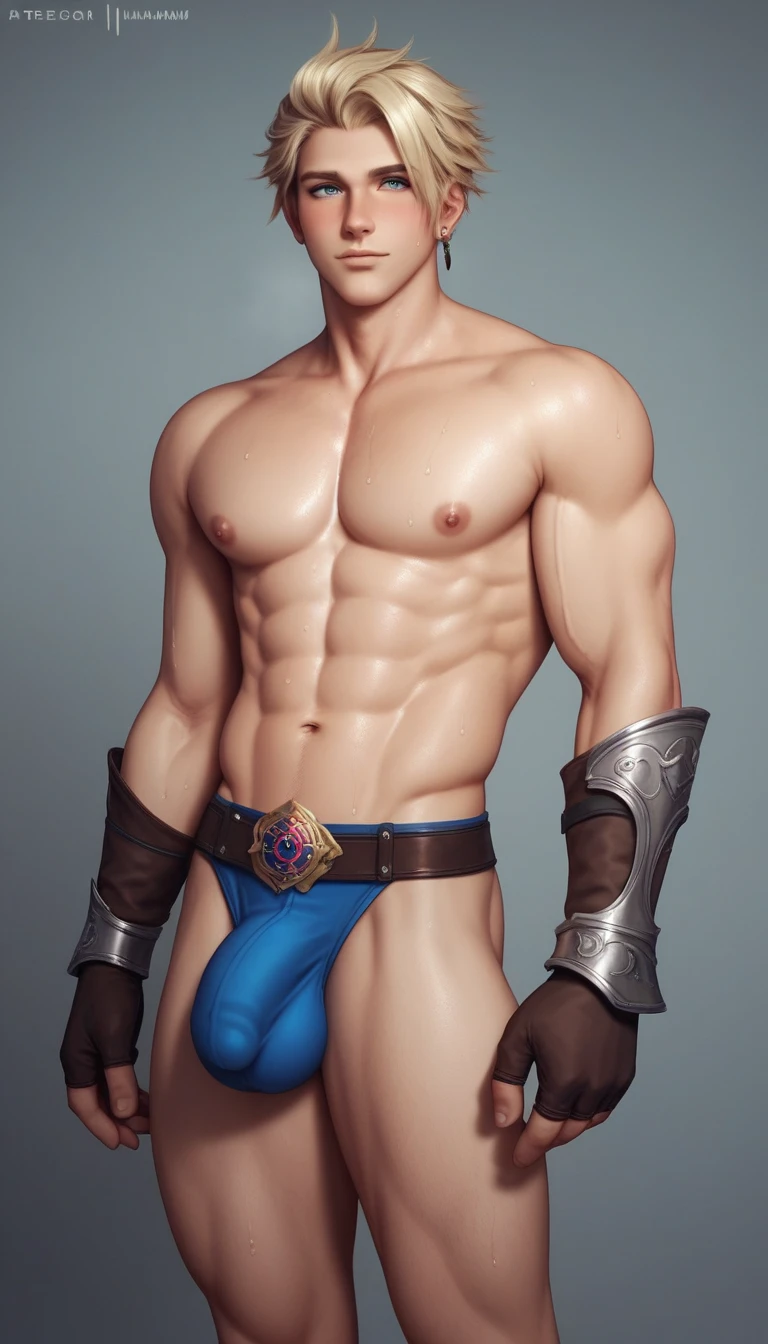 best quality, masterpiece, final fantasy 8, cosplay, squall leonhart, seifer almasy, blond hair, sexy, gay, homoerotic, big bulge, visible penis line, best view, perfect fingers, sweaty bodies, no watermark, no logo, no signature