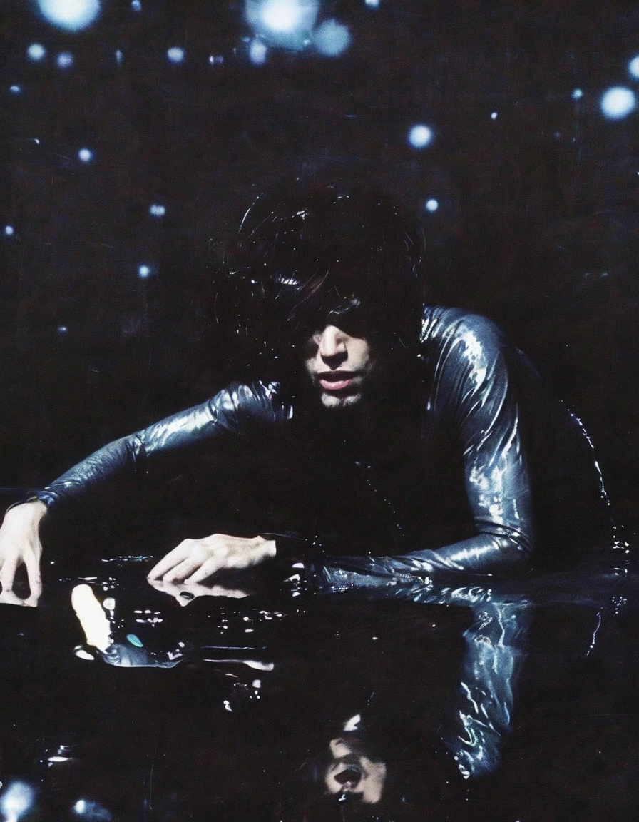 dj playing set in black water