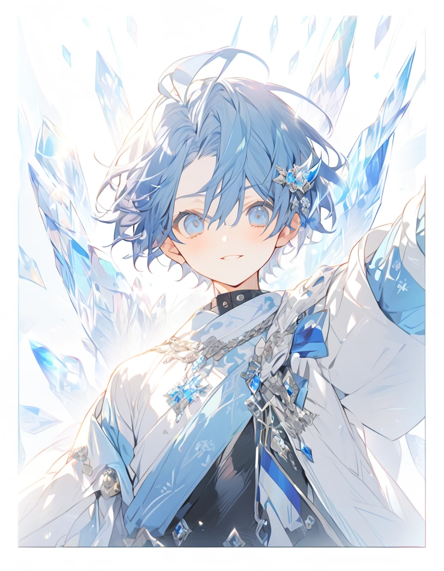 Crystal Horn Shining Crystal: The boy with the blue short hair