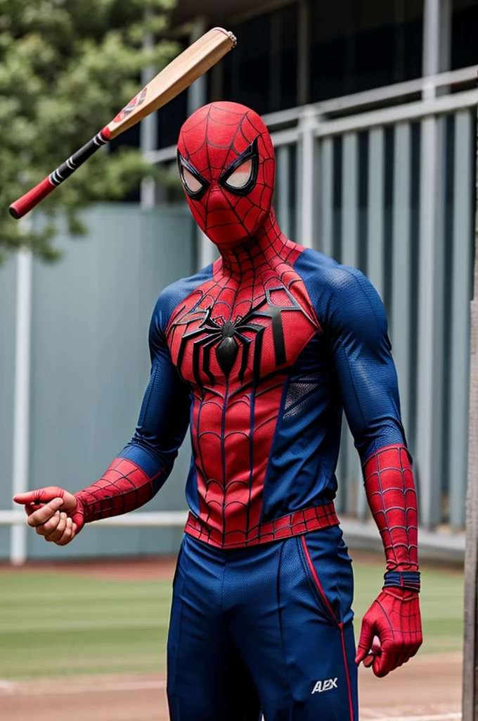 spiderman playing cricket