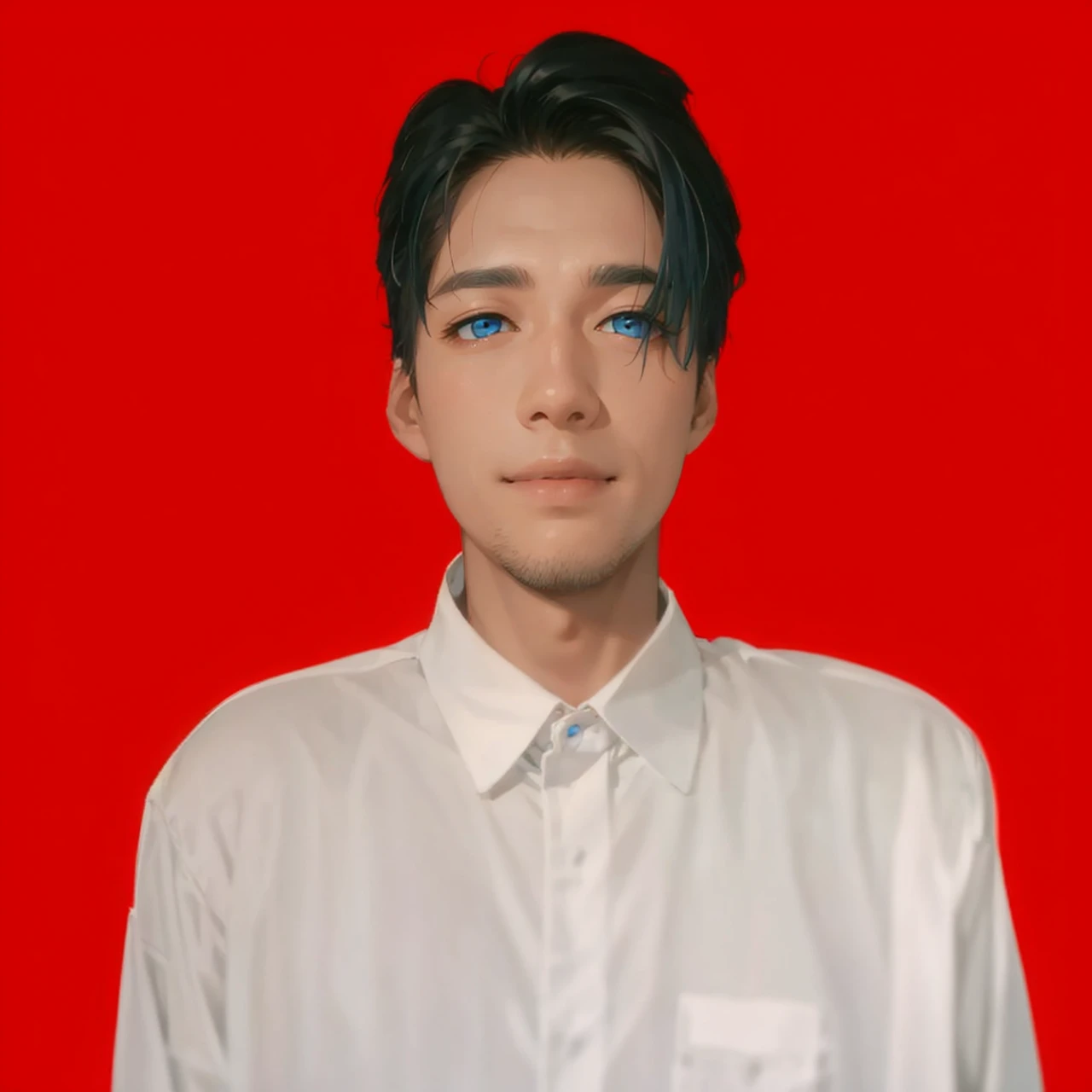 (absurd、High resolution、super detailed、nffsw)、masterpiece、highest quality、male 、solo、Handsome、short hair、gray hair、blue eyes、fine eyes and detailed face、casual clothes、true shadow、joy、connect ears、Upper body、blur the background、smile、City of night、
