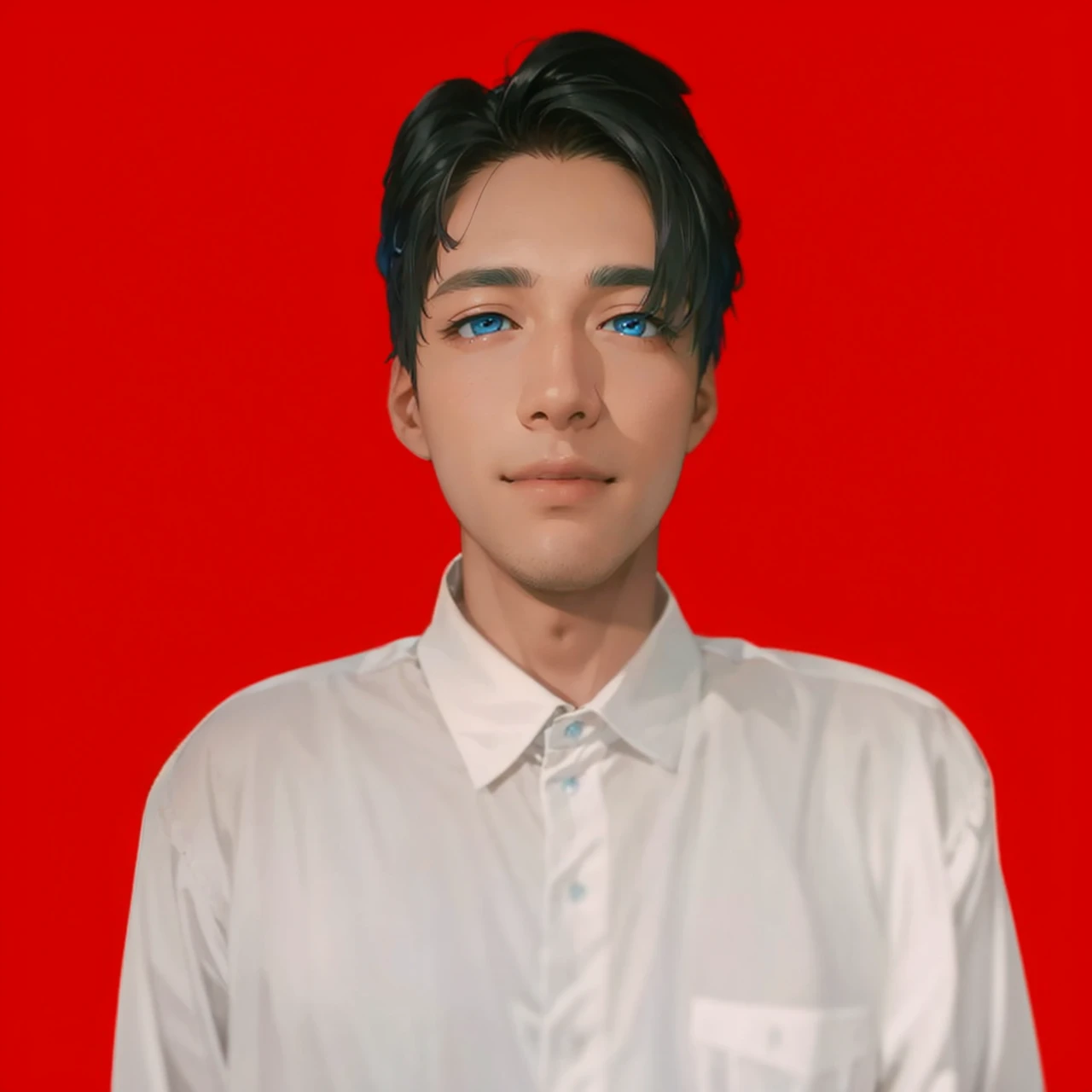(absurd、High resolution、super detailed、nffsw)、masterpiece、highest quality、male 、solo、Handsome、short hair、gray hair、blue eyes、fine eyes and detailed face、casual clothes、true shadow、joy、connect ears、Upper body、blur the background、smile、City of night、
