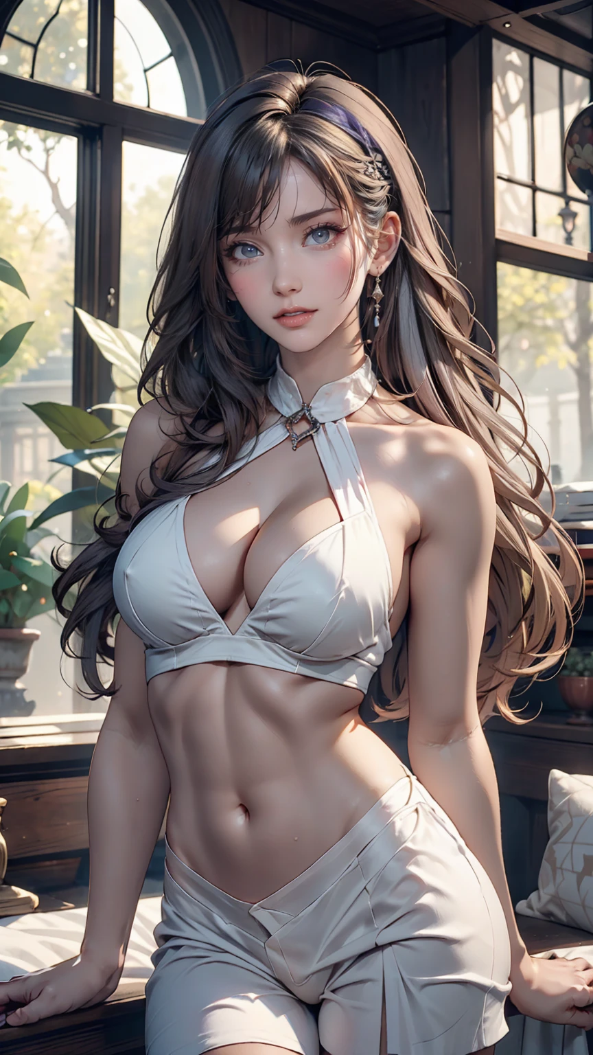 masterpiece, Highest quality, One girl, Elaina_(May_no_gossip), Silver Hair, Purple eyes, Long Hair, Have、Sexy proportions、Sexy