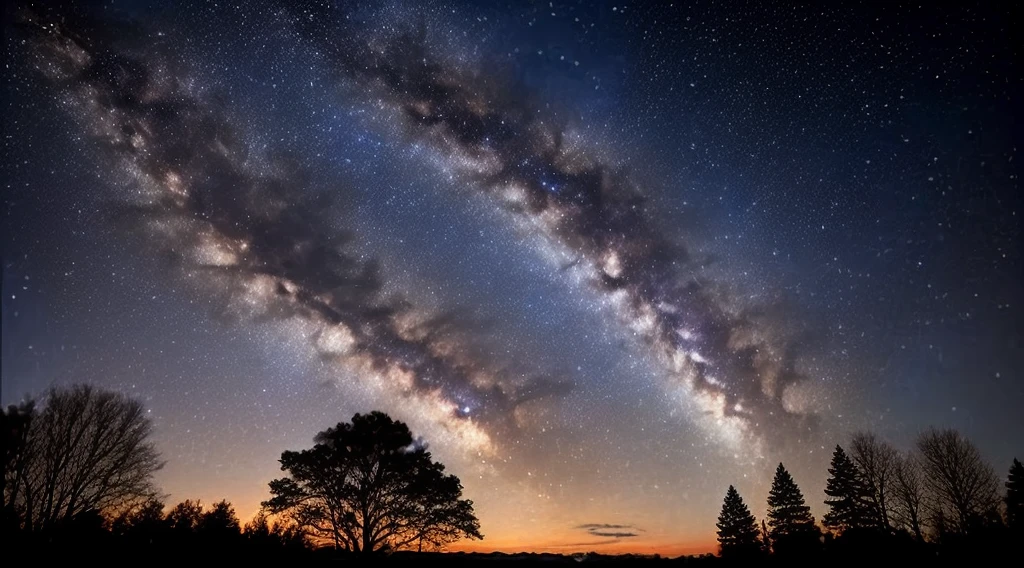 Milky white clouds and trees in the distance々, 空のmilky way, 空にはmilky wayがある, Night Skyの写真, Astrophotography, 晴れたNight Skyに, Night Sky, Stars above々, 澄んだ雄大なNight Skyに, stars in Night Sky, Old Sky, milky way, Visible stars and planets, Night Sky