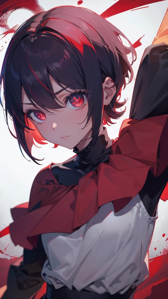 A short bob-haired, red-eyed