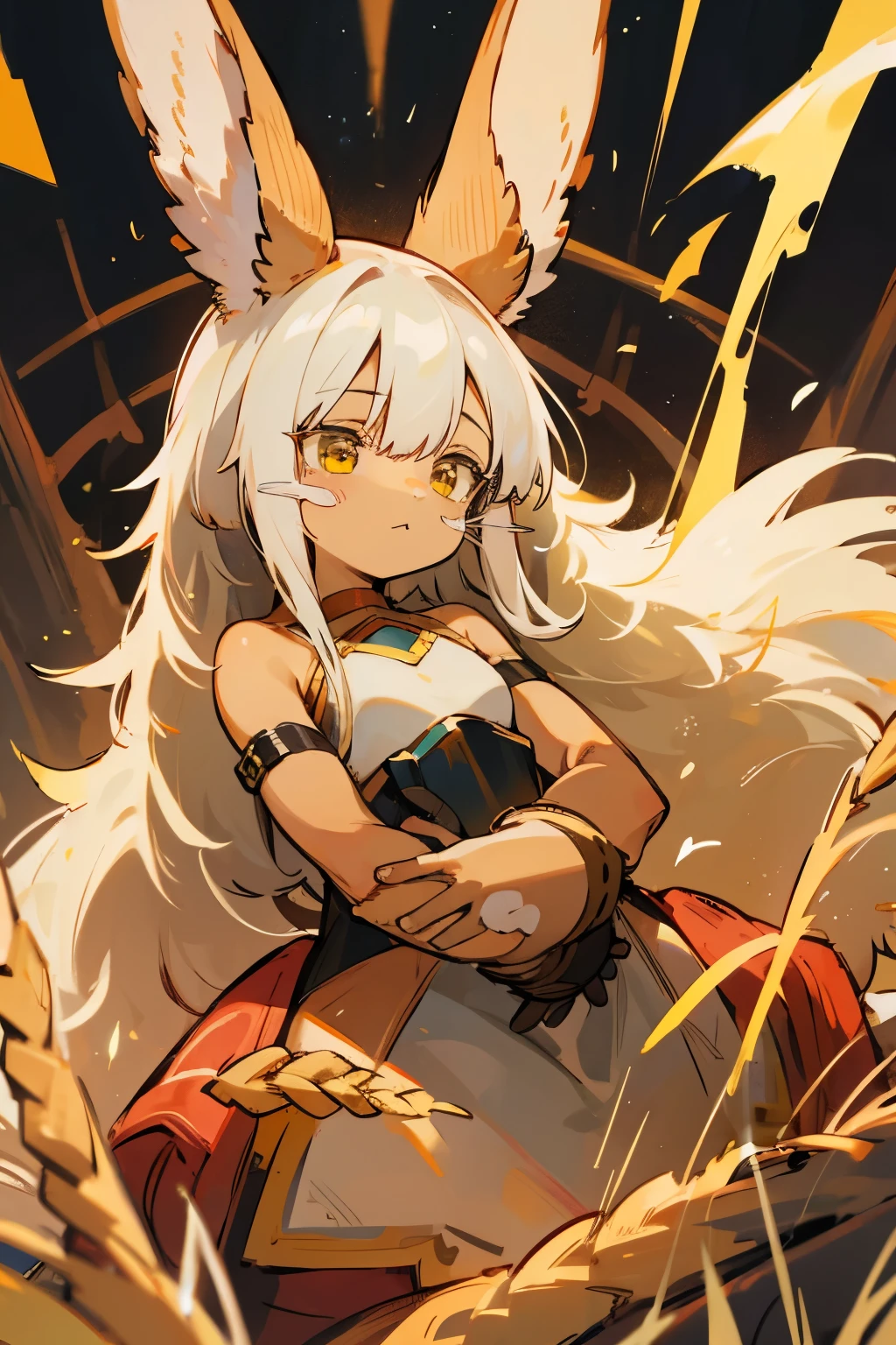 meety Young Girl muscle sixpad bicep tall Long Hair Hair color black Wheat color Nanachi