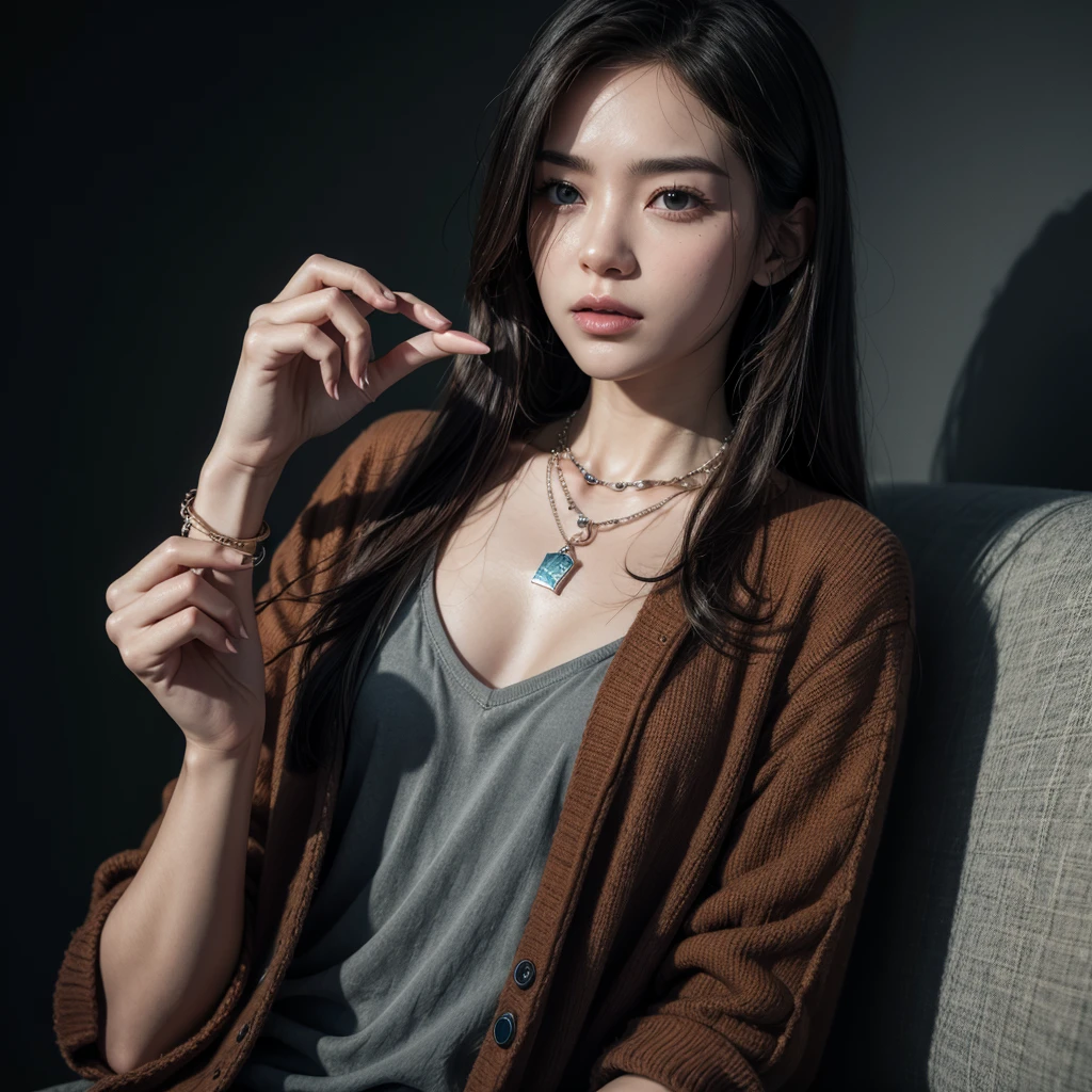 Necklace with 1 severed human finger