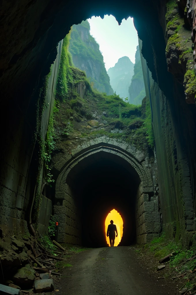 Very dark cave entrance ahead