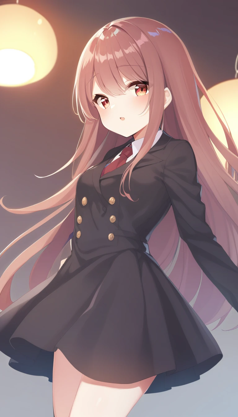 1 Girl, , Long hair, #1: Loose Bob，Long center ponytail, Silver hair, , Red eyes, front, Head up and cross waist, Military cap, cloak,Handsome, portrait, Upper Body